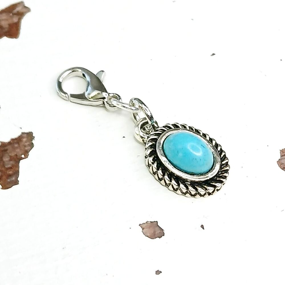 2/$10 Blue Turquoise Zipper Pull
